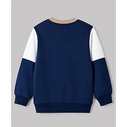 Babyhug Heavy Gauge 100% Cotton Knit Sweatshirt with Full Sleeves and Cool Kids Print - Navy Blue