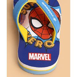 Cute Walk by Babyhug Marvel Slip On Flip Flops with Spider Man Print -  Blue