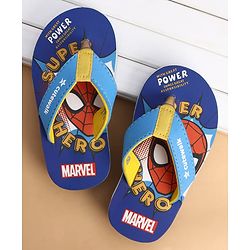 Cute Walk by Babyhug Marvel Slip On Flip Flops with Spider Man Print -  Blue