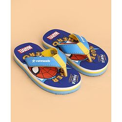 Cute Walk by Babyhug Marvel Slip On Flip Flops with Spider Man Print -  Blue