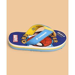 Cute Walk by Babyhug Marvel Slip On Flip Flops with Spider Man Print -  Blue