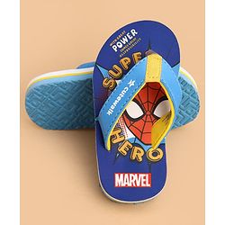 Cute Walk by Babyhug Marvel Slip On Flip Flops with Spider Man Print -  Blue