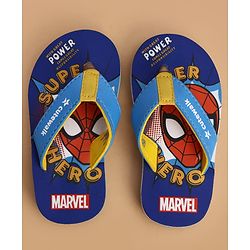 Cute Walk by Babyhug Marvel Slip On Flip Flops with Spider Man Print -  Blue