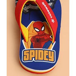 Cute Walk by Babyhug Marvel Slip On Flip Flops with Spider Man Print -  Blue & Red