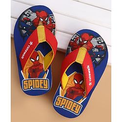 Cute Walk by Babyhug Marvel Slip On Flip Flops with Spider Man Print -  Blue & Red