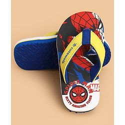 Cute Walk by Babyhug Marvel Slip On Flip Flops with Spider Man Print - Yellow