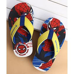 Cute Walk by Babyhug Marvel Slip On Flip Flops with Spider Man Print - Yellow