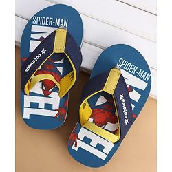 Cute Walk by Babyhug Marvel Slip On Flip Flops with Spider Man Print - Blue