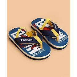 Cute Walk by Babyhug Marvel Slip On Flip Flops with Spider Man Print - Blue