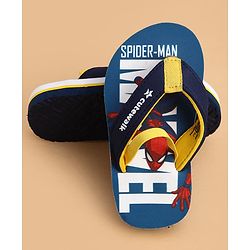 Cute Walk by Babyhug Marvel Slip On Flip Flops with Spider Man Print - Blue