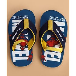 Cute Walk by Babyhug Marvel Slip On Flip Flops with Spider Man Print - Blue