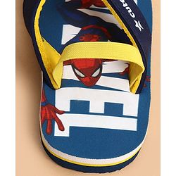 Cute Walk by Babyhug Marvel Slip On Flip Flops with Spider Man Print - Blue