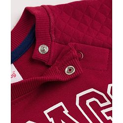 Babyhug Heavy Gauge 100% Cotton Knit Sweatshirt with Full Raglan Sleeves & Chicago Text Print - Red