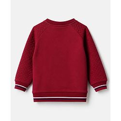 Babyhug Heavy Gauge 100% Cotton Knit Sweatshirt with Full Raglan Sleeves & Chicago Text Print - Red