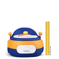 Babyhug 3-In-1 Baby Toilet Training Seat with Anti-Slip Pads - Blue Orange| Removable Potty Pot| Potty Training Seat| Potty Seat Potty Chair & Step Stool| for Kids 1-5 Years