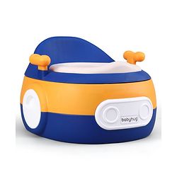 Babyhug 3-In-1 Baby Toilet Training Seat with Anti-Slip Pads - Blue Orange| Removable Potty Pot| Potty Training Seat| Potty Seat Potty Chair & Step Stool| for Kids 1-5 Years