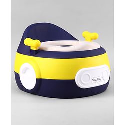 Babyhug 3-In-1 Baby Toilet Training Seat with Anti-Slip Pads - Blue Yellow| Removable Potty Pot| Potty Training Seat| Potty Seat Potty Chair & Step Stool| for Kids 12 months - 5 Years