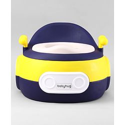 Babyhug 3-In-1 Baby Toilet Training Seat with Anti-Slip Pads - Blue Yellow| Removable Potty Pot| Potty Training Seat| Potty Seat Potty Chair & Step Stool| for Kids 12 months - 5 Years