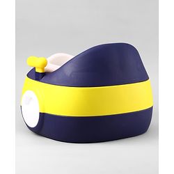 Babyhug 3-In-1 Baby Toilet Training Seat with Anti-Slip Pads - Blue Yellow| Removable Potty Pot| Potty Training Seat| Potty Seat Potty Chair & Step Stool| for Kids 12 months - 5 Years