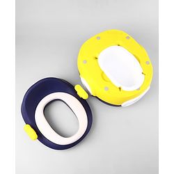 Babyhug 3-In-1 Baby Toilet Training Seat with Anti-Slip Pads - Blue Yellow| Removable Potty Pot| Potty Training Seat| Potty Seat Potty Chair & Step Stool| for Kids 12 months - 5 Years