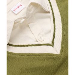 Babyhug 100% Cotton Knit Heavy Gauge Sweatshirt With Full Sleeves and Soccer Ball Print in Olive Green