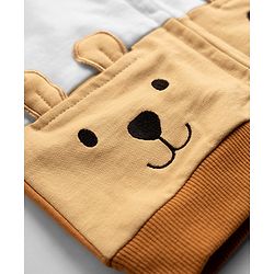 Babyhug 100% Cotton Knit Full Sleeves Heavy Gauge Hooded Sweatshirt With Bear Embroidery - Orange