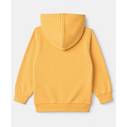 Babyhug 100% Cotton Heavy Gauge Knit Sweatshirt with Full Sleeves, Front Buttons and Smile Today Embroidery in Yellow