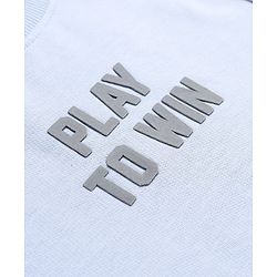 Babyhug Ottoman 100% Cotton Knit Sweatshirt with Full Sleeves and Play To Win Text Print - Light Blue