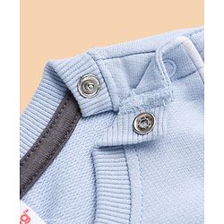 Babyhug Ottoman 100% Cotton Knit Sweatshirt with Full Sleeves and Play To Win Text Print - Light Blue