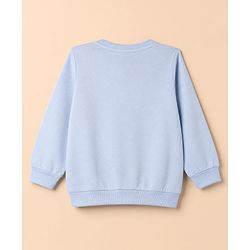 Babyhug Ottoman 100% Cotton Knit Sweatshirt with Full Sleeves and Play To Win Text Print - Light Blue