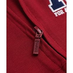 Babyhug Cotton Knit Full Sleeves Hooded Front Open Heavy Gauge Sweatshirt With a Alphabet Text Print - Maroon