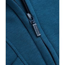 Babyhug Cotton Blend Fleece Knit Front Open Heavy Gauge Hooded Sweatshirt with Full Sleeves and Campus League Print - Blue