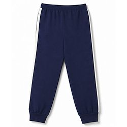 Babyhug 100% Cotton Jersey Knit Full Length Tiger Printed Lounge Pants With Tape Detailing Pack Of 2 - Navy Blue & Red