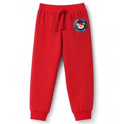 Babyhug 100% Cotton Jersey Knit Full Length Tiger Printed Lounge Pants With Tape Detailing Pack Of 2 - Navy Blue & Red