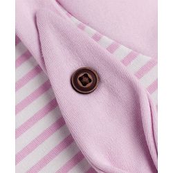 Babyhug 100% Cotton Knit Full Sleeves Sleep Suit With Cat Face Embroidery - Pink