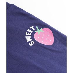 Babyhug Cotton Single Jersey Knit Joggers with Strawberry Print Pack of 2 - Navy Blue & Pink