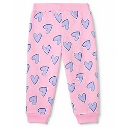 Babyhug 100% Cotton Single Jersey Knit Full Length Track Pant in Pink & Purple Pack of 2