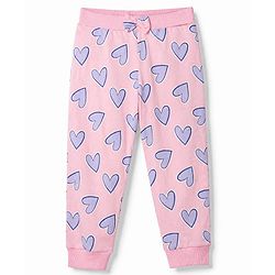 Babyhug 100% Cotton Single Jersey Knit Full Length Track Pant in Pink & Purple Pack of 2