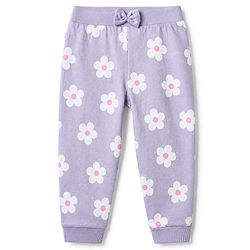 Babyhug 100% Cotton Single Jersey Knit Full Length Track Pant in Pink & Purple Pack of 2