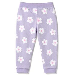 Babyhug 100% Cotton Single Jersey Knit Full Length Track Pant in Pink & Purple Pack of 2