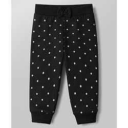 Babyhug Cotton Knit Full Length Jogger Fit Lounge Pants with Bows Print Pack of 3 in Red Black Pink