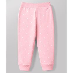 Babyhug Cotton Knit Full Length Jogger Fit Lounge Pants with Bows Print Pack of 3 in Red Black Pink