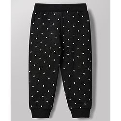 Babyhug Cotton Knit Full Length Jogger Fit Lounge Pants with Bows Print Pack of 3 in Red Black Pink