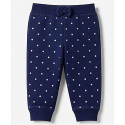 Babyhug Cotton Knit Jogger Fit Full Length Lounge Pant with Bow Print Pack of 3 - Blue Pink Light Pink