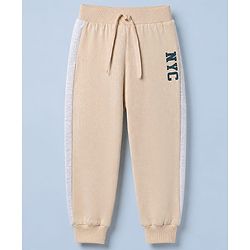 Babyhug Cotton Knit Jogger Fit Full Length Lounge Pant with NYC Print Pack of 3 in Grey