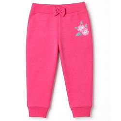 Babyhug 100% Cotton Single Jersey Knit Full Length Lounge Pant With Floral Print Pack of 2 - Pink Green