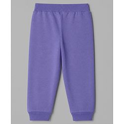 Babyhug 100% Cotton Single Jersey Knit Full Length Lounge Pant With Floral Print Pack of 2 - Purple White