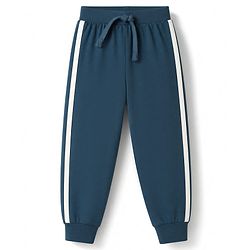 Babyhug 100% Cotton Jersey Knit Full Sleeves Lounge Pants Pack of 3 - Black, Olive & Teal Blue