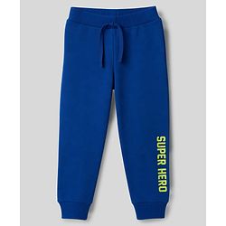 Babyhug Cotton Single Jersey Knit Full Length Striped Lounge Pant with Text & Camouflage Print Pack of 3 - Blue & White