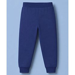 Babyhug 100% Cotton Single Jersey Knit Full Length Sports Theme Text Printed Lounge Pants Pack Of 3 - Grey White & Navy Blue